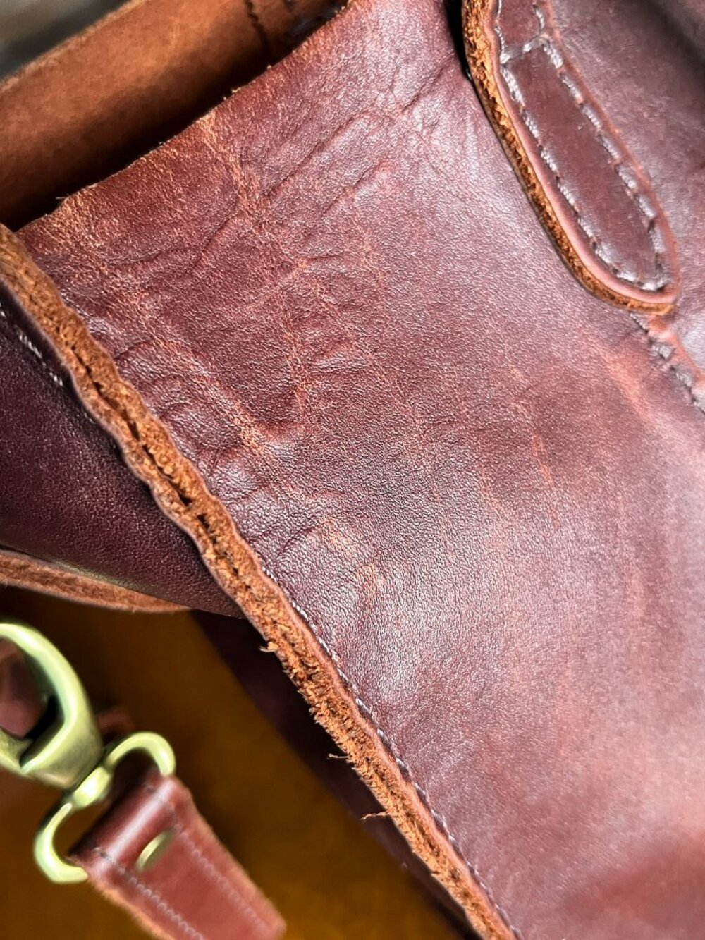 Portland Leather reddish brown Lola Crossbody Tote - Picture 12 of 16